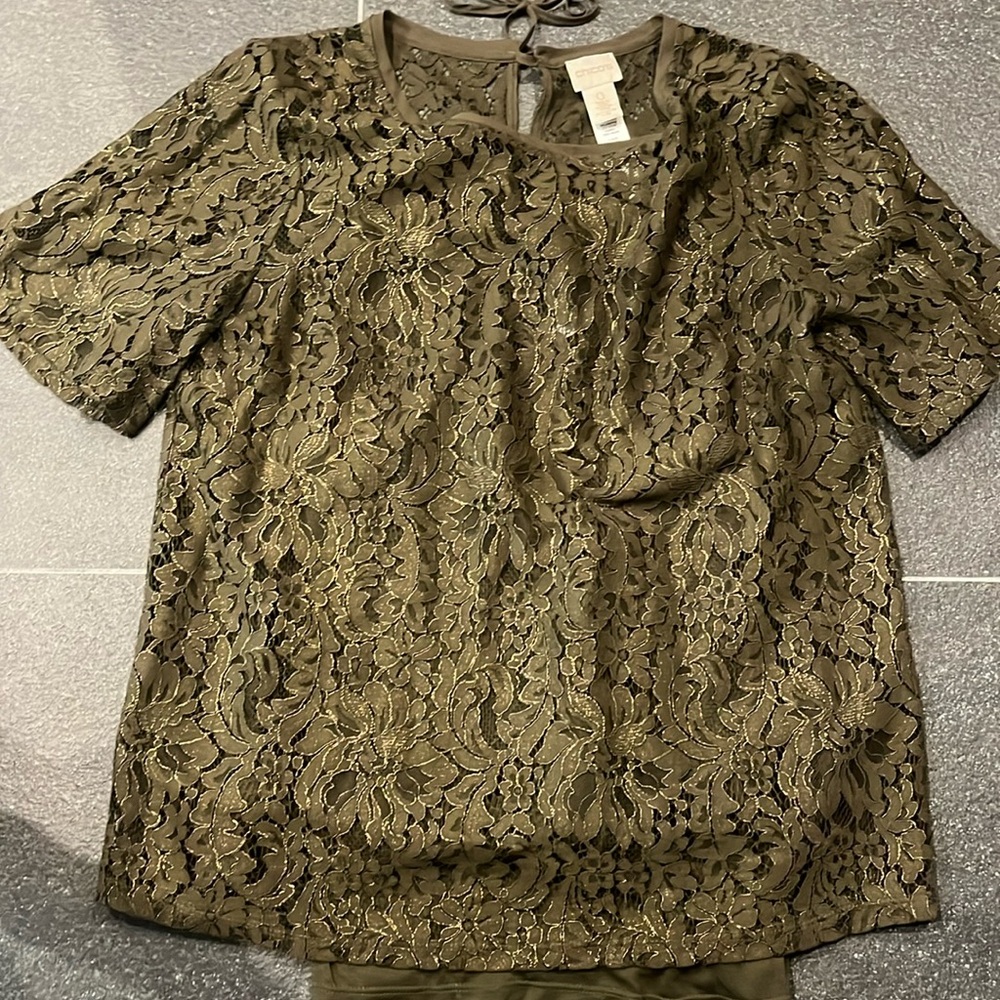 NWOT two piece dress top. Size 0 Chicos